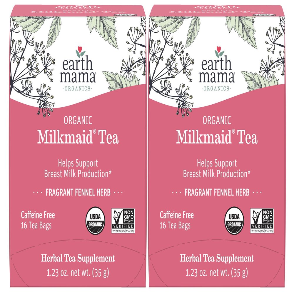 Earth Mama Organic Milkmaid Tea | Lactation Support Herbal Tea | Breastfeeding Essentials to Support Breastmilk Production | 32 Teabags | Caffeine Free & Non-GMO