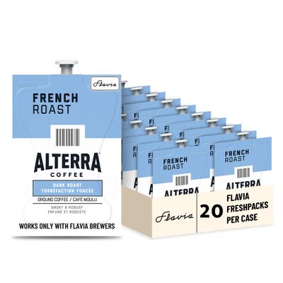 ALTERRA Coffee French Roast Single Serve Freshpacks for MARS DRINKS FLAVIA Brewer, 20 Packets