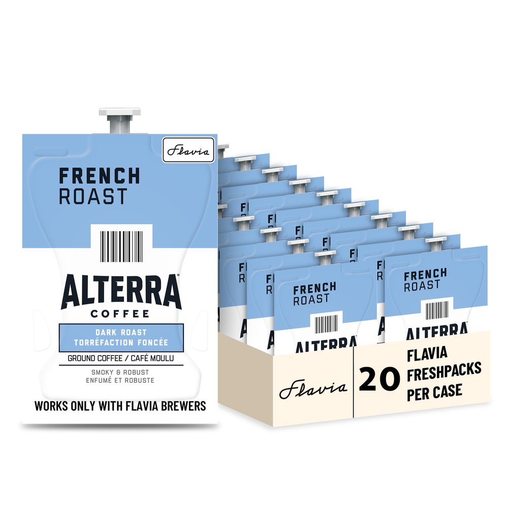 ALTERRA Coffee French Roast Single Serve Freshpacks for MARS DRINKS FLAVIA Brewer, 20 Packets