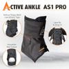 Active Ankle AS1 Pro Lace Up Ankle Brace, Ankle Support with Laces for Men & Women, Protection & Sprain Support for Volleyball, Rugby, Basketball, Low Profile, Black, XX-Large view 3