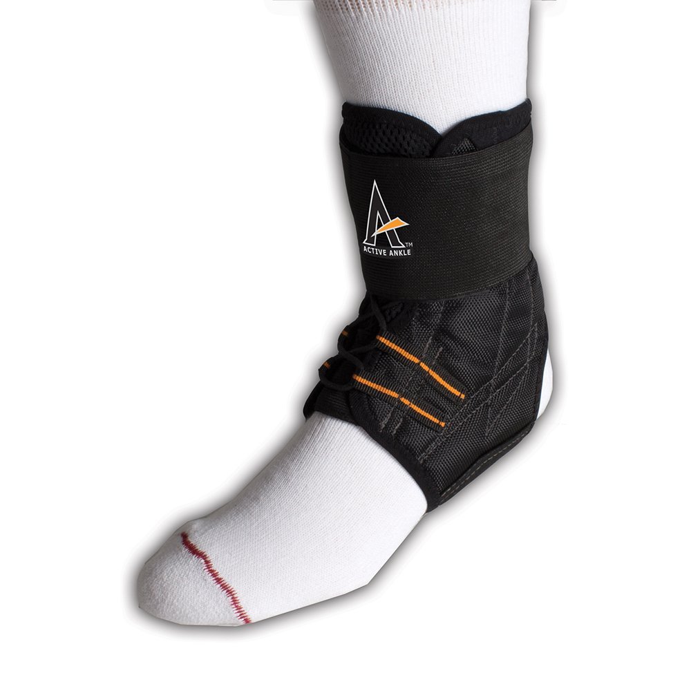 Active Ankle Prolacer Lace-up Ankle Brace For Injured Ankle Protection and Sprain Support, M, Black