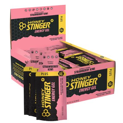 Honey Stinger Strawberry Kiwi Energy Gel, Caffeinated & Gluten Free with Organic Honey, For Exercise, Running and Performance, Sports Nutrition for Home & Gym, Pre and Mid Workout, 24 Pack