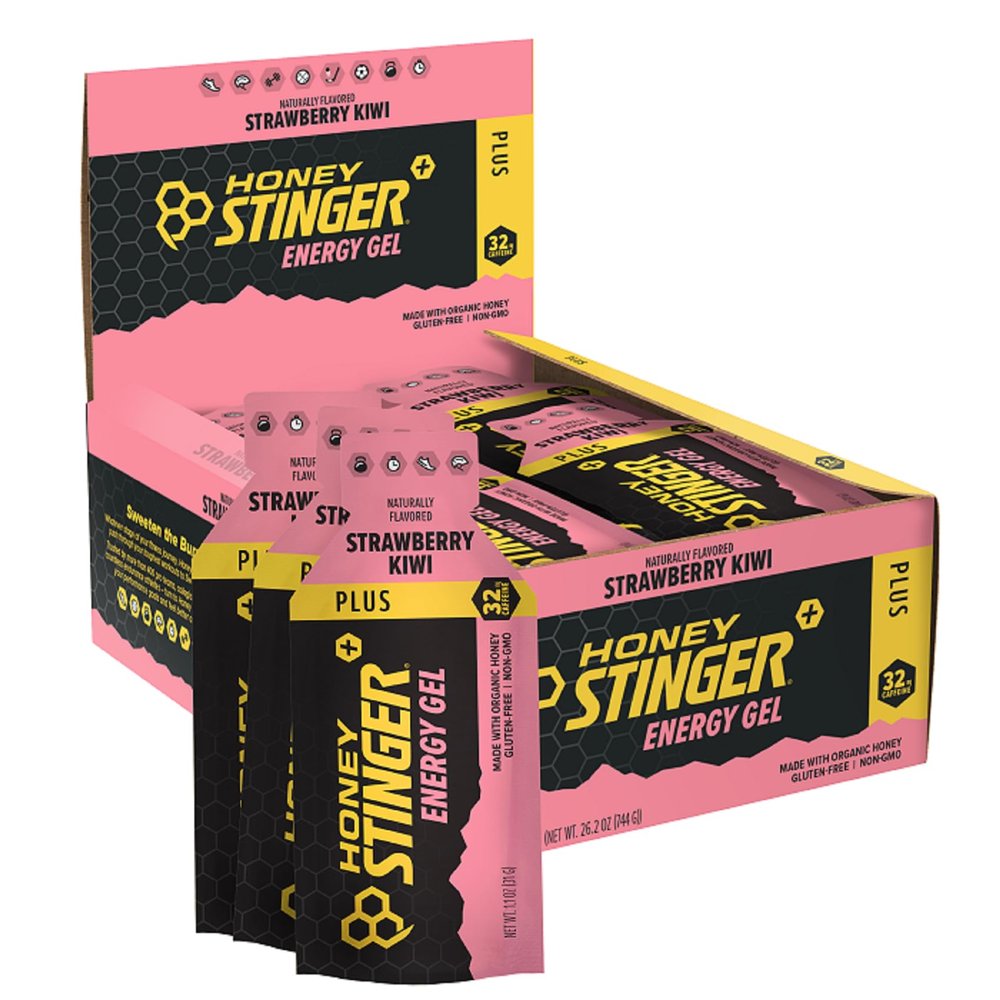 Honey Stinger Strawberry Kiwi Energy Gel, Caffeinated & Gluten Free with Organic Honey, For Exercise, Running and Performance, Sports Nutrition for Home & Gym, Pre and Mid Workout, 24 Pack