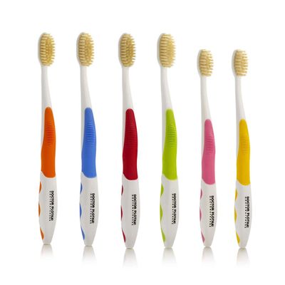 MOUTHWATCHERS Soft Flossing Toothbrushes, Value Family Pack, 4 Adult & 2 Kids, Ultra Clean Manual Toothbrush Set for Sensitive Teeth & Gums, by Dr. Plotka, Assorted Colors
