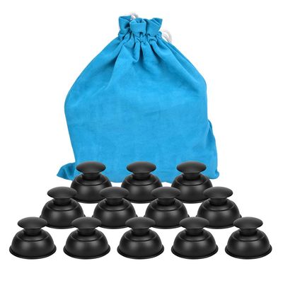 Silicone Cupping Therapy Sets Cups Massage, 12pcs Professional Vacuum Cupping Anti Cellulite Suction Cup for Facial Body Massage, Deep Tissue, Myofascial Release, Pain Relief, Muscle Relaxation(Black)
