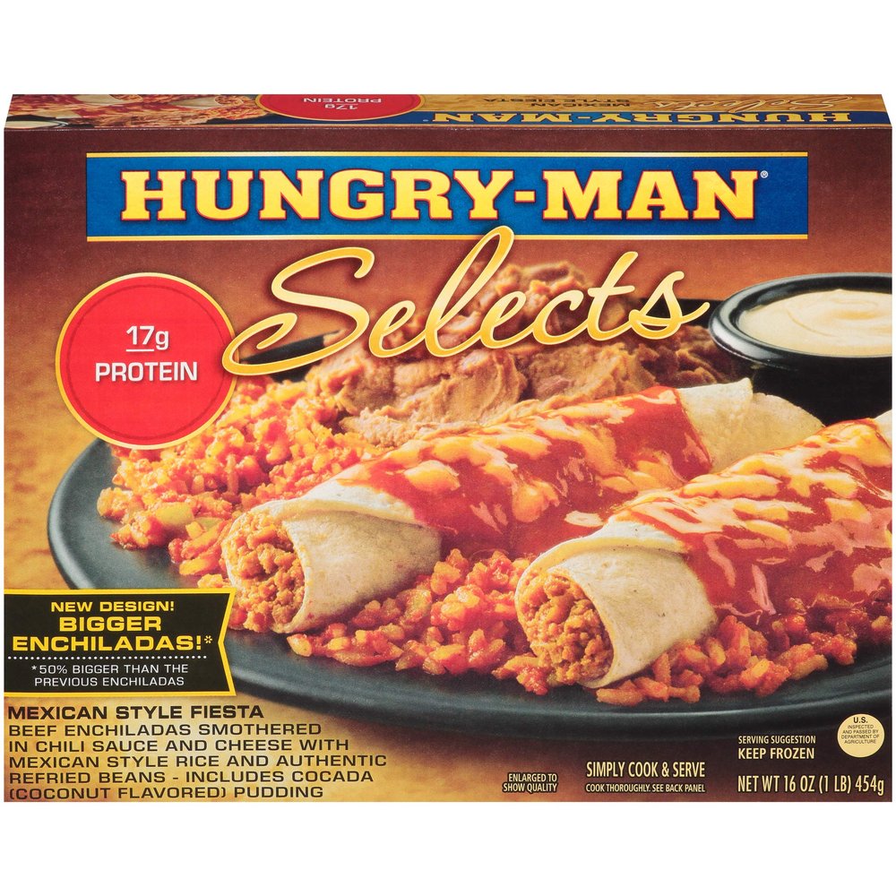 Hungry Man Selects Beef Enchiladas Mexican Style Fiesta 16 oz Pack of 8