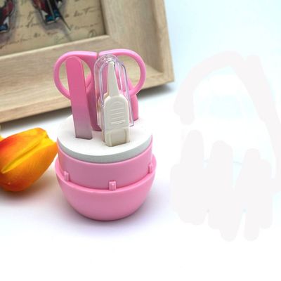 4PCS/Set Nail Care Safety Manicure Set Lovely Mini Finger Toe Clipper Scissor Cutter For Baby Child Practical Grooming Kits Tool Pink
