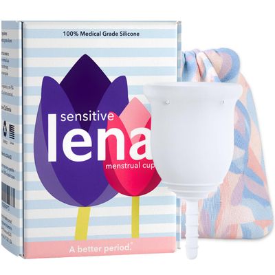 Lena Sensitive Menstrual Cup - Small - Ultra-Soft Reusable Silicone Period Cup for Sensitive Anatomy, 12-Hour Comfort, Gentle & Leak-Free Protection (Clear)