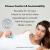 Lena Menstrual Cup Original  Reusable Silicone Period Cup for Heavy Flow, 12-Hour Leak-Free Protection, Soft & Comfortable, Beginner-Friendly Design - 2-Pack - Purple Small & Turquoise Large view 3