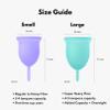 Lena Menstrual Cup Original  Reusable Silicone Period Cup for Heavy Flow, 12-Hour Leak-Free Protection, Soft & Comfortable, Beginner-Friendly Design - 2-Pack - Purple Small & Turquoise Large view 4