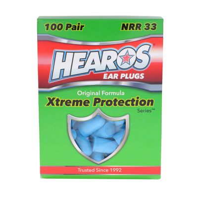 HEAROS Xtreme Foam Earplugs, 33dB NRR Ear Plugs, 100 Pairs, Foam Ear Plugs Noise Reduction & Hearing Protection