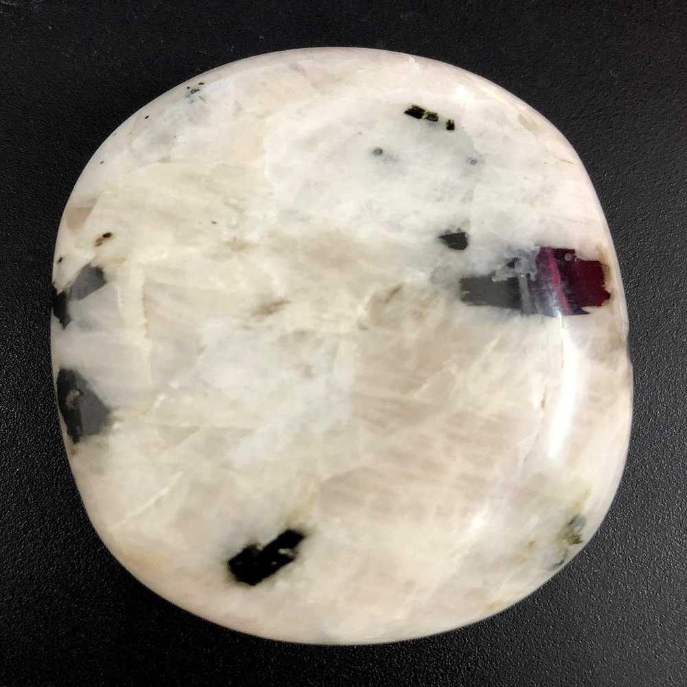 crystalmiracle Rainbow Moonstone Big PalmStone Crystal Healing Gift, Reiki Wellness Metaphysical Positive Energy Powerful Peace of Mind Health Wealth
