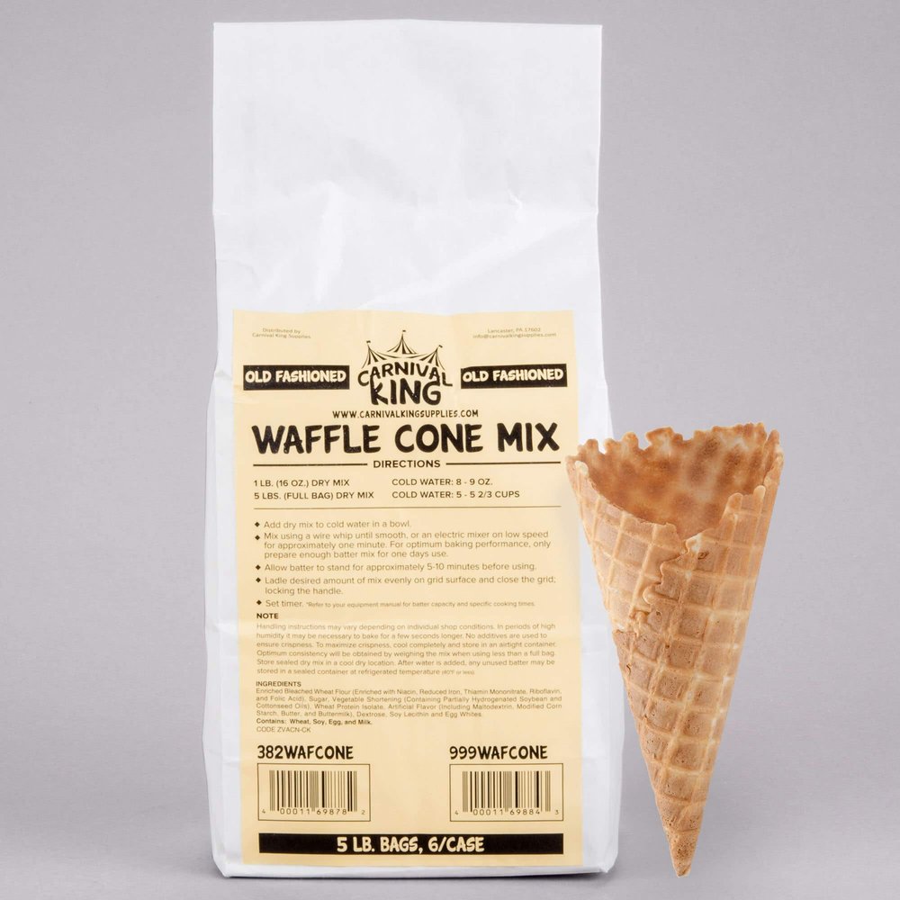 Carnival King Old Fashioned Waffle Cone Mix 5 lb. Bag - 6/Case