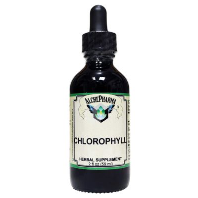 AlchePharma Chlorophyll from Mulberry Leaf as Sodium Copper Chlorophyllin (2mg Copper per 15 Drops) w/Peppermint Essential Oil