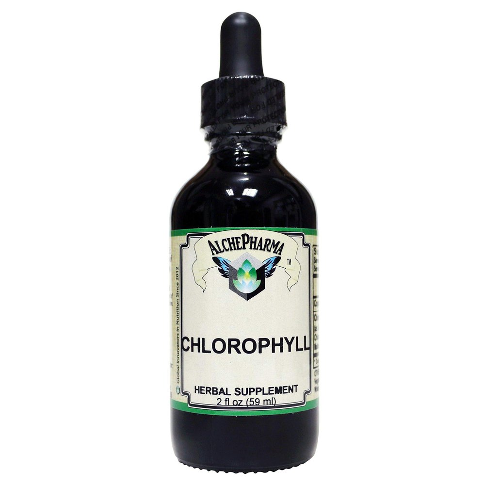 AlchePharma Chlorophyll from Mulberry Leaf as Sodium Copper Chlorophyllin (2mg Copper per 15 Drops) w/Peppermint Essential Oil