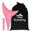 Sunany Female Urinal, Reusable Silicone Foolproof Women Pee Funnel Allows Women to Pee Standing Up,Women's Urinal is The Perfect Companion for Indoor Use (Pink) view 1