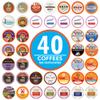 Crazy Cups Coffee Pods Variety Pack Sampler from Top Brands, Assorted Single Serve for Keurig K Cups Coffee Makers, 40 Unique Cups view 1