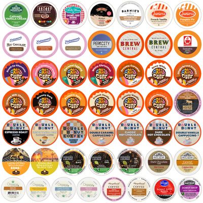 Custom Variety Pack of Coffee, Tea, and Hot Chocolate, 50 Count