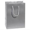 6.5 x 3.5 x 6.5" Silver Gloss Gift Shopping Bags (100 Bags) view 1