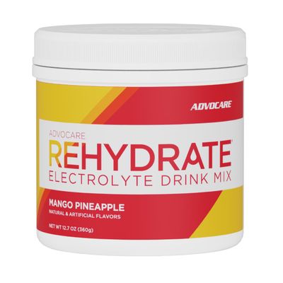AdvoCare Rehydrate - Electrolyte Drink Mix - Includes Magnesium, Sodium, Potassium & Calcium - Antioxidant & Amino Acid Fortified - Supports Hydration & Recovery - Mango Pineapple, 12.7 oz