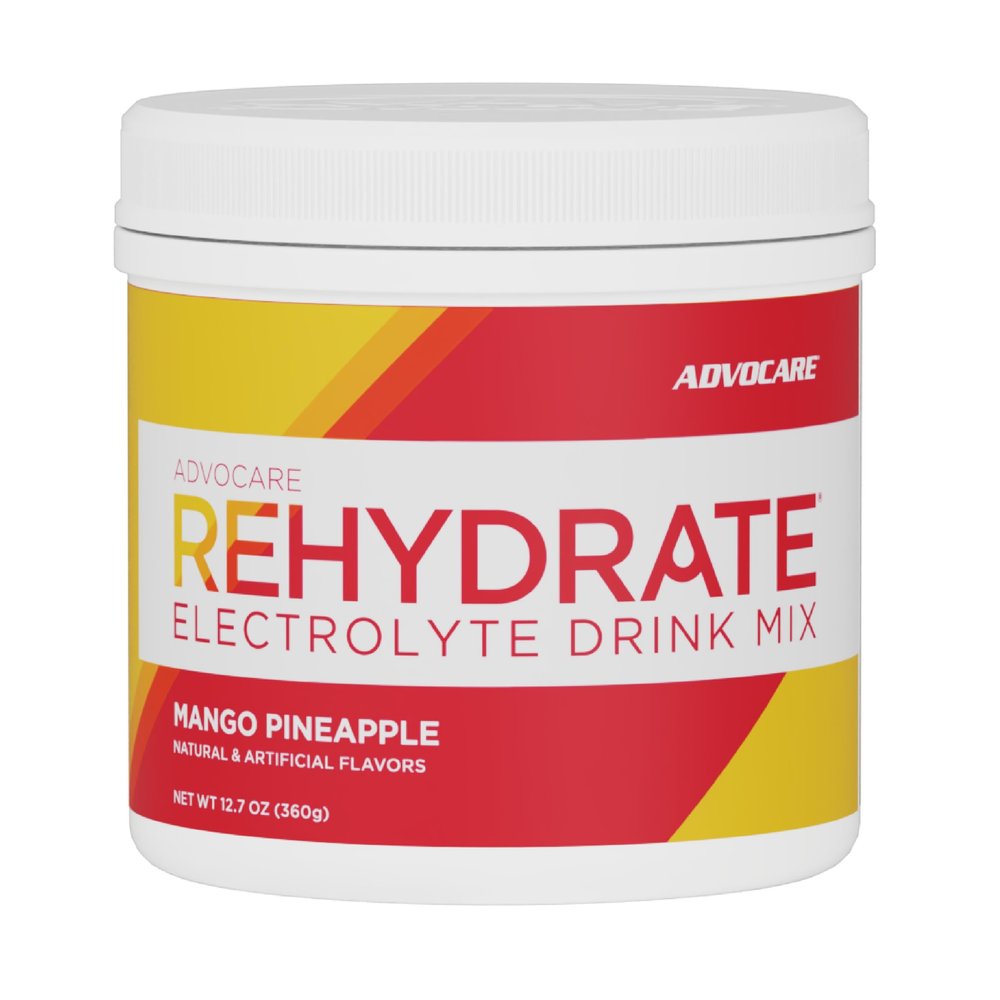 AdvoCare Rehydrate - Electrolyte Drink Mix - Includes Magnesium, Sodium, Potassium & Calcium - Antioxidant & Amino Acid Fortified - Supports Hydration & Recovery - Mango Pineapple, 12.7 oz