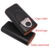AMANCY Classic Black Leather 3 Fingers Cigar Case with Cedar Wood Lining, Jacket Pocket Suitable Travel Cigar Humidor Holder Silver Stainless Steel Cutter Contained view 2