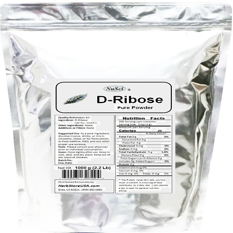 D-Ribose Pure Powder AJI92 Quality Standard (1000 Grams (2.2 lb))
