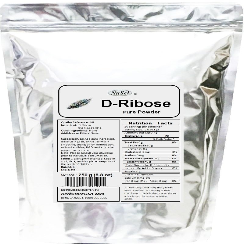 D-Ribose Pure Powder AJI92 Quality Standard (250 Grams (8.8 oz))