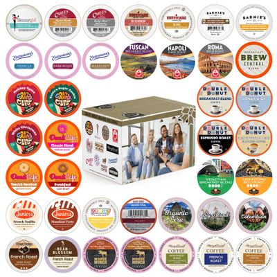 Coffee Pods Variety Pack Sampler, Coffee Lovers Single-Serve Capsules & Pods For Keurig K Cup Machines, Assorted Variety Pack, 40 Count