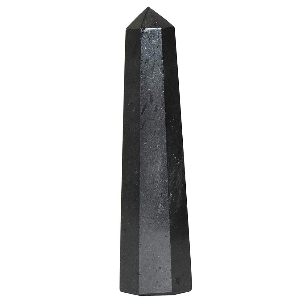 Jet Black Tourmaline Obelisk Healing Crystal Tower Protection Evil Eye Chakra Balancing Crystal Energy Wand Approx 3 inch