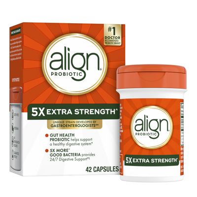 Align Probiotic Extra Strength, Probiotics for Women and Men, Probiotic Capsules with 5X CFUs, 42 Capsules