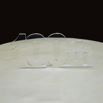 100th Cake Topper Clear Acrylic cm number height/4cm spike