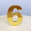 Number 6 Cake Topper Gold Acrylic Mirror (6cm number height/4cm spike) view 1