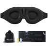 MZOO Luxury Sleep Eye Mask for Side Sleeper Men Women, Zero Eye Pressure 3D Sleeping Mask, Light Blocking Patented Design Night Blindfold, Soft Eye Shade Cover for Travel, Black view 1