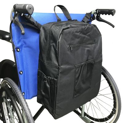 Tear-Resistant Oxford Wheelchair Bag to Hang on Back with Cup Umrella Holder Lightweight Rolattor Bags Large Wheelchair Backpacks Walker Bag Easy Release Install