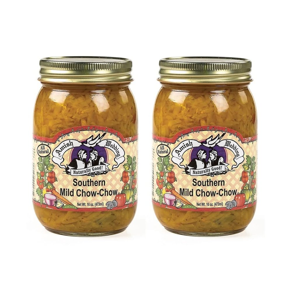 Amish Wedding All Natural Southern Chow-Chow Relish, Pack of 2 Jars, Mild