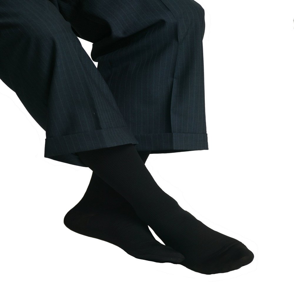 MAXAR Men's Trouser Support Socks (23-30 mmHg) Black, Small, 3 Count
