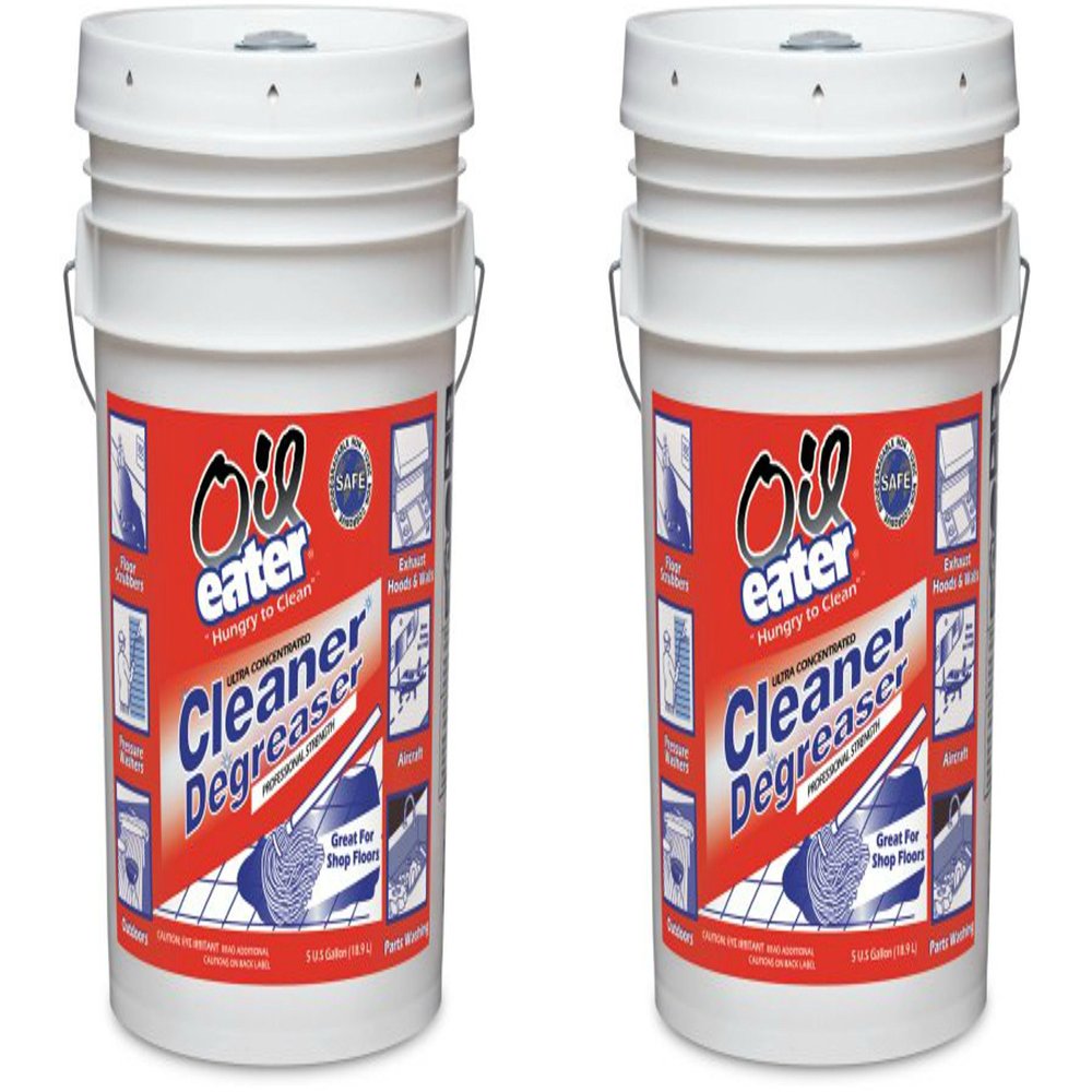 Oil Eater Ultra Concentrated Cleaner and Degreaser Professional Strength Original Formula, 5 Gallon Bucket, Pack of 2