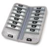 TeloTravel AM/PM Bi-Folding Pill Organizer + Supplement Case for OTC Medicine, Prescription + Vitamins - 14 Labeled Monday-Sunday Slide Lock Pouches, Grey Travel Pill Case view 1