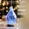 Porseme Oil Diffuser 3D Glass Aromatherapy Ultrasonic Humidifier, Air Refresh Auto Shut-Off, Timer Setting, BPA Free for Home Hotel Yoga Leisure SPA Gift 150ml Last 6H view 3