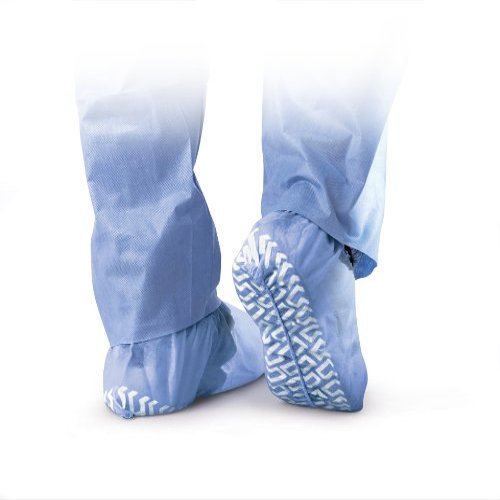 Medline Non-Skid Pro Series Spunbond Shoe Covers, Latex Free, Extra Large, Blue (Case of 200 Pairs)