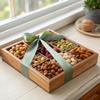 NUT CRAVINGS - Valentines Day Mixed Nuts Gift Basket in Reusable Wooden Tray + Green Ribbon (12 Assortments) Treats for Adults, Food Arrangement, Healthy Snack Care Package, Kosher view 4