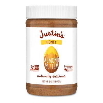 Justin's Honey Almond Butter, No Stir, Gluten-free, Non-GMO, Responsibly Sourced, 16 Ounce Jar (6 Pack)