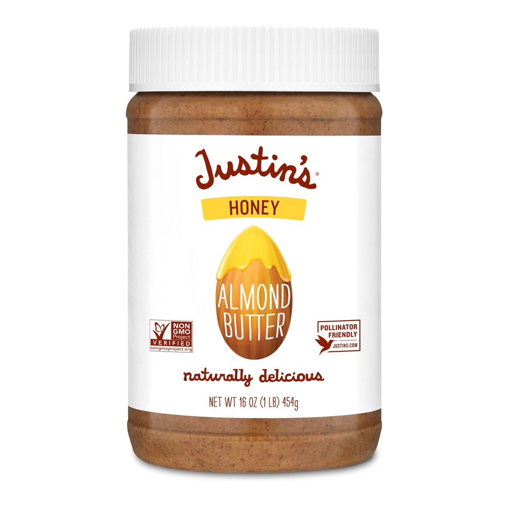 Justin's Honey Almond Butter, No Stir, Gluten-free, Non-GMO, Responsibly Sourced, 16 Ounce Jar (6 Pack)