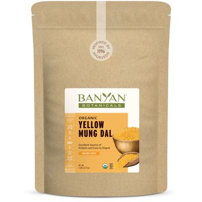 Banyan Botanicals Organic Yellow Mung Dal  Premium Split Mung Beans for Kitchari, Cleansing, and Ayurvedic Recipes  Plant-Based Protein  5 lb.  Non-GMO, Gluten Free, Vegan