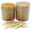 MontoPack Bamboo Wooden Toothpicks | 1000-Piece Large Wood Round Toothpicks in Clear Plastic Storage Box | Sturdy Safe Double Sided Party, Appetizer, Olive, Barbecue, Fruit, Teeth Cleaning Toothpicks view 1
