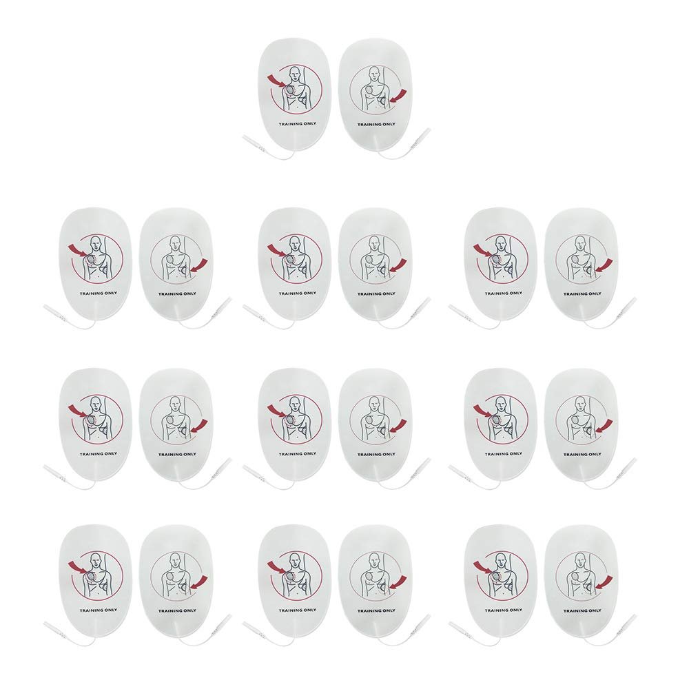 Latex Free Foam AED Practi-Trainer Replacement Pads for Adult,for Training Only, 10 Pairs