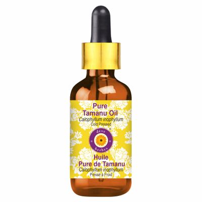 dve herbes Pure Tamanu Oil (Calophyllum inophyllum) with Glass Dropper Cold Pressed 100ml (3.38 oz)