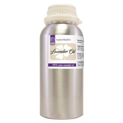 Lavender Essential Oil  16 fl oz (473 ml) Aluminum Bottle w/Plug Cap - GreenHealth