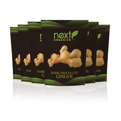 Next Organics Dark Chocolate Ginger Cubes, 4 Ounce (Pack of 6)